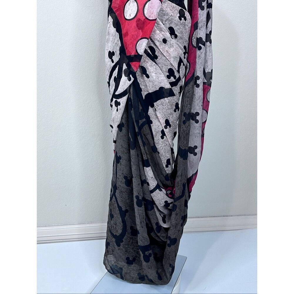 Disney x Satya Paul NWT Minnie Mouse Georgette Saree Wrap Scarf Rare Collectible - Picture 4 of 16